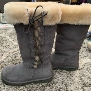 Ugg Australia Upside Boots Sz 8 Dark Grey Tall